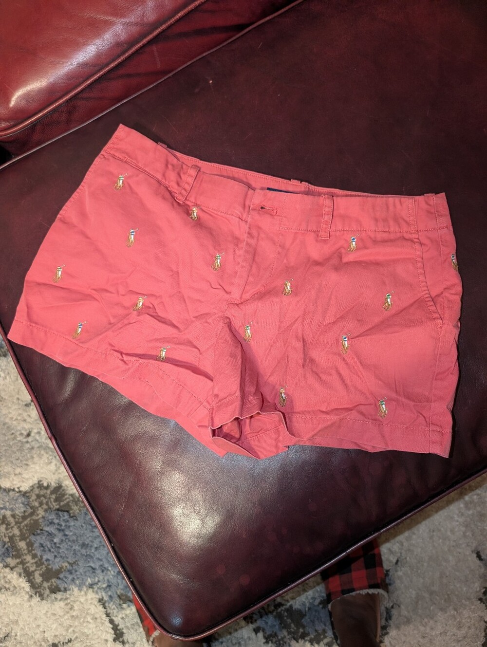 Ralph Lauren Coral Embroidered Penguin Shorts